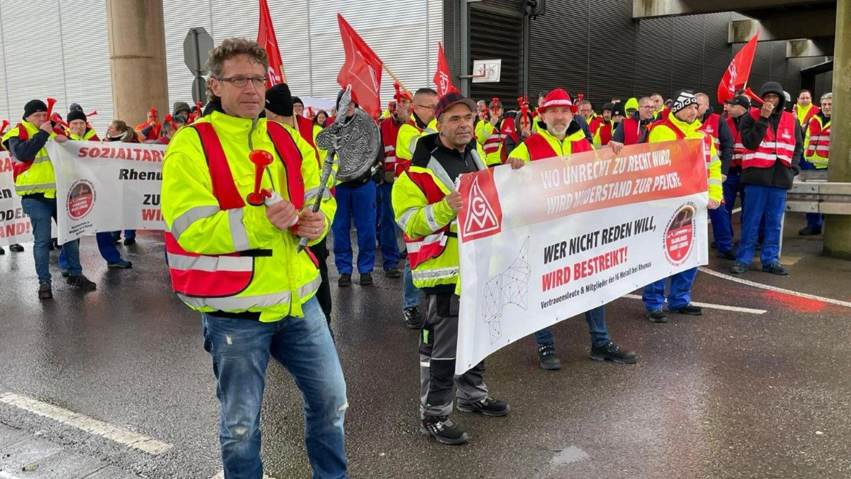Warnstreik bei Rhenus LMS und Soli-Warnstreik im I-Park