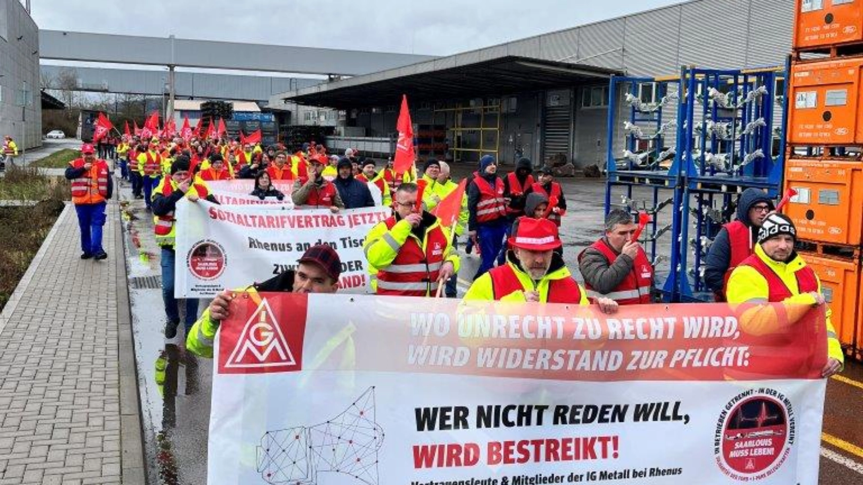 Warnstreik bei Rhenus LMS und Soli-Warnstreik im I-Park