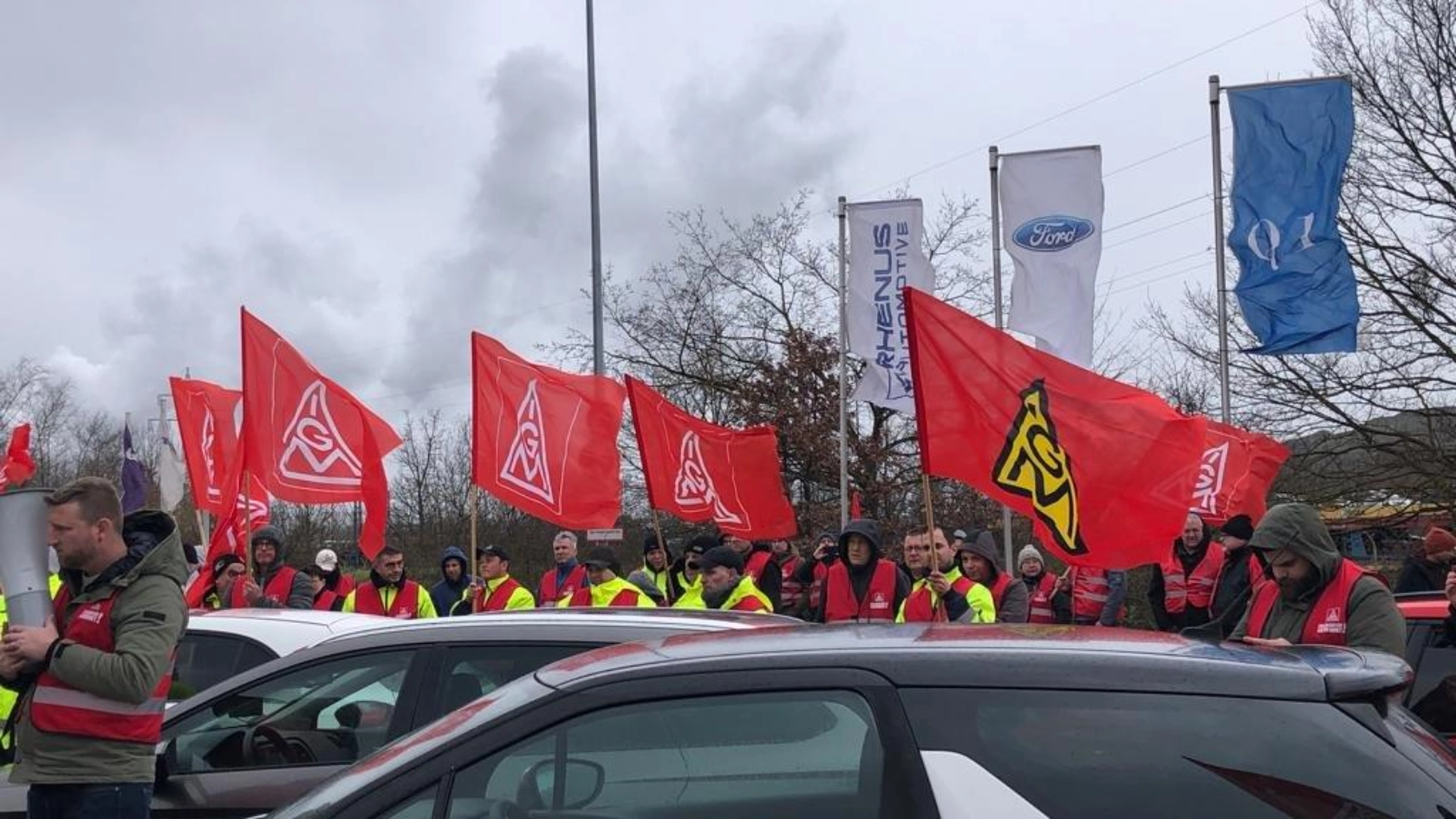 Warnstreik bei Rhenus LMS und Soli-Warnstreik im I-Park