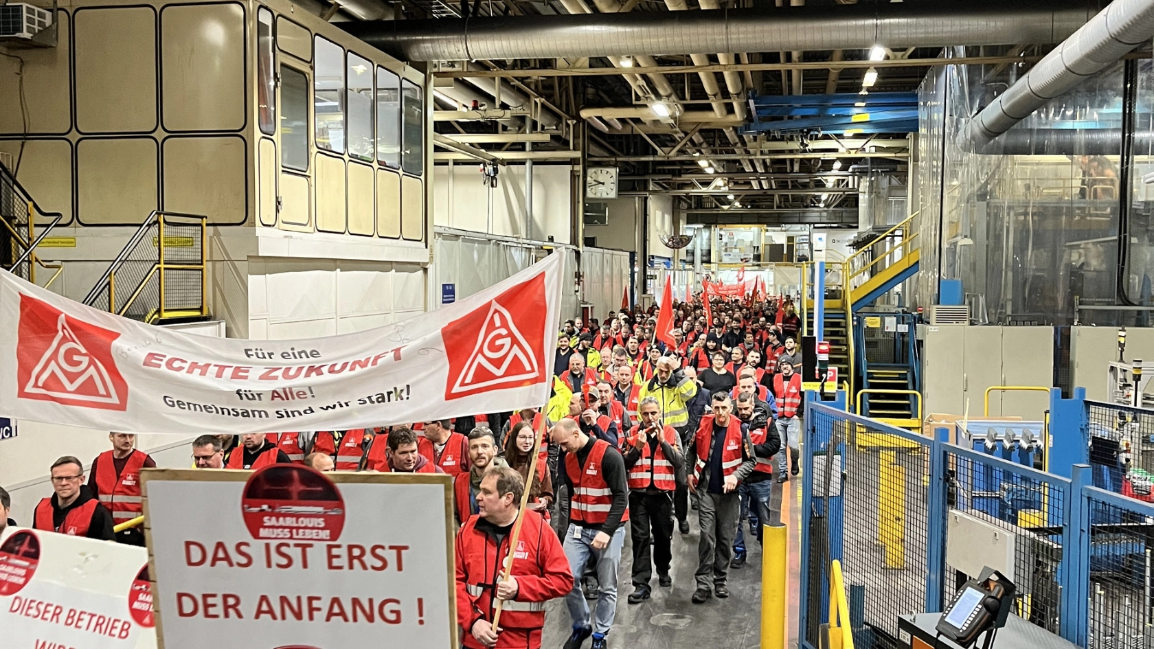 Saarlouis muss leben Erste Warnstreikstreikwelle