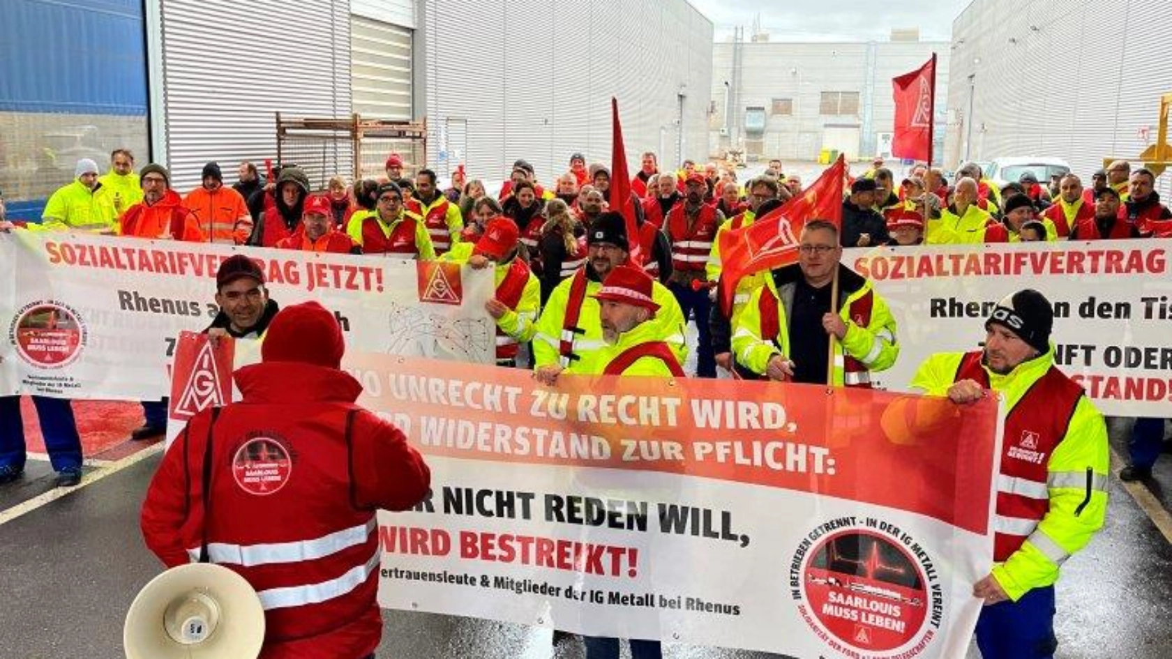 Warnstreik bei Rhenus LMS und Soli-Warnstreik im I-Park