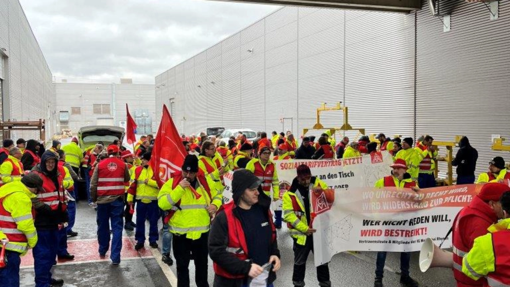 Warnstreik bei Rhenus LMS und Soli-Warnstreik im I-Park