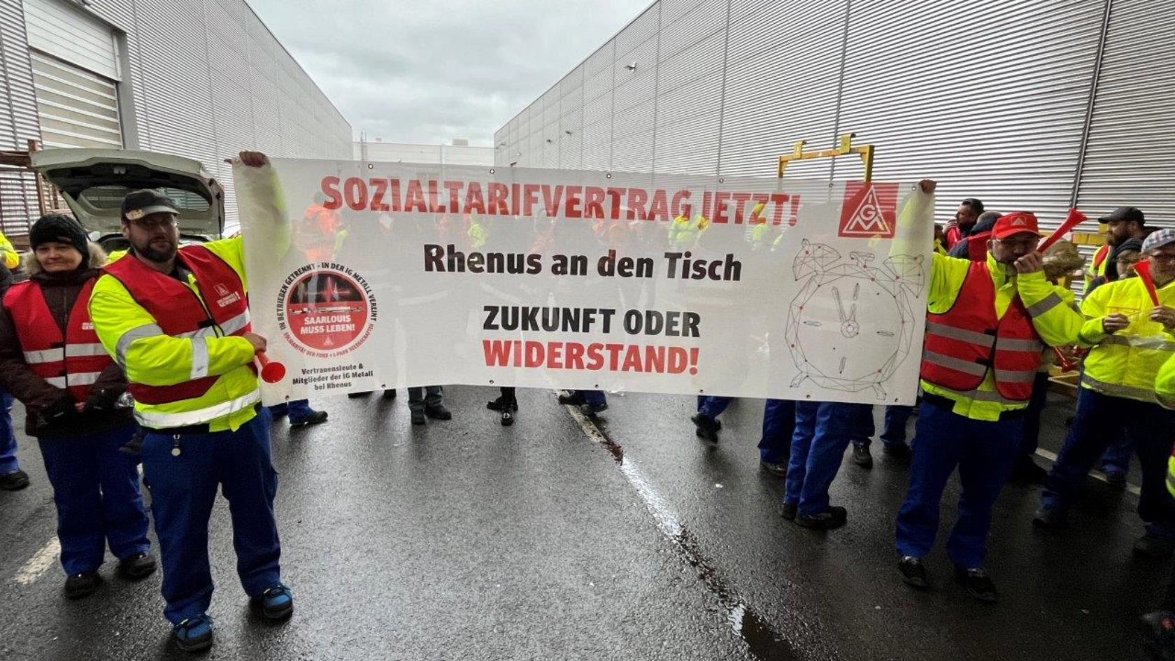 Warnstreik bei Rhenus LMS und Soli-Warnstreik im I-Park