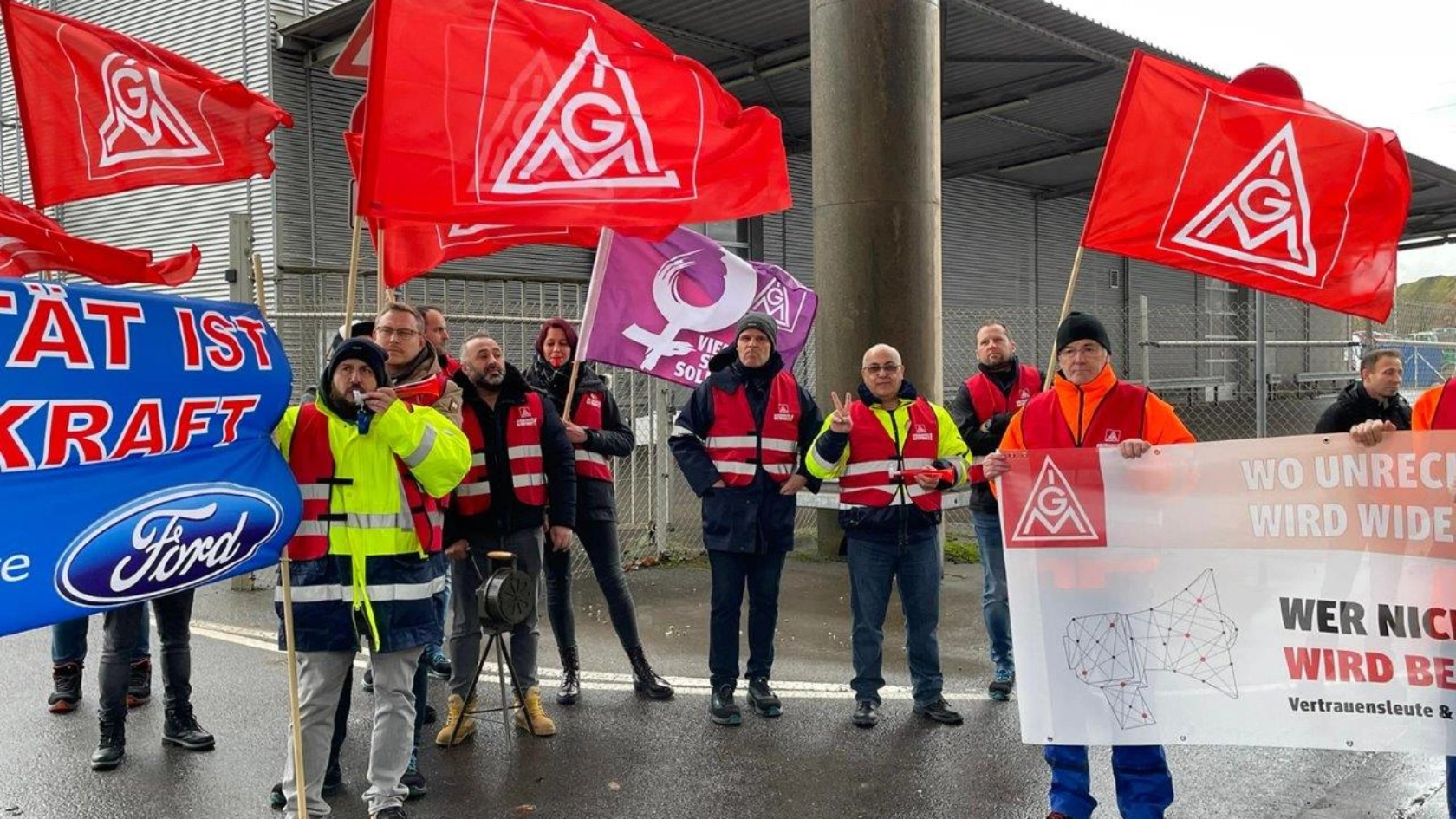 Warnstreik bei Rhenus LMS und Soli-Warnstreik im I-Park