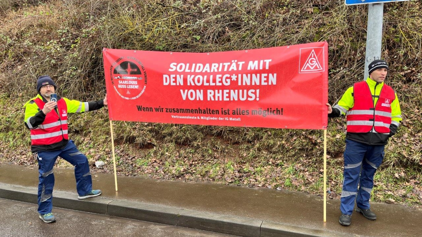 Warnstreik bei Rhenus LMS und Soli-Warnstreik im I-Park