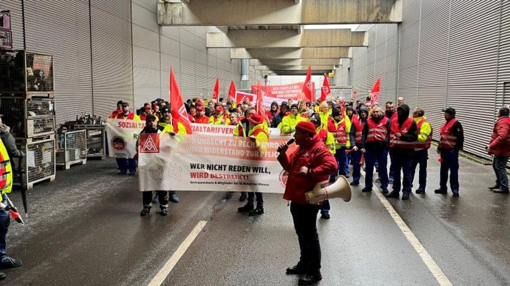 Warnstreik bei Rhenus LMS und Soli-Warnstreik im I-Park
