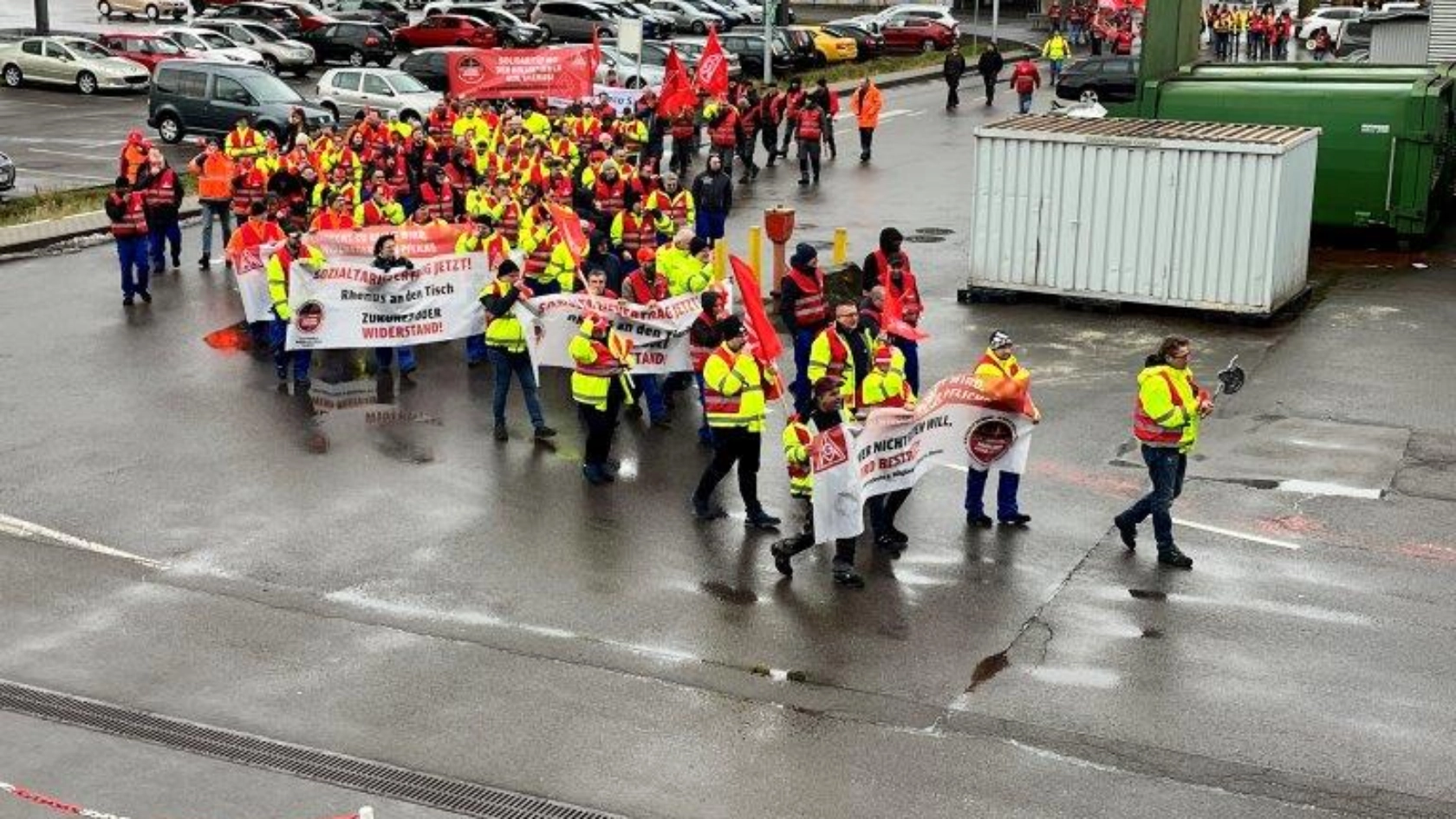 Warnstreik bei Rhenus LMS und Soli-Warnstreik im I-Park