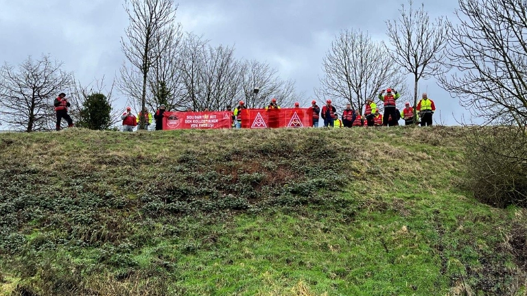 Warnstreik bei Rhenus LMS und Soli-Warnstreik im I-Park