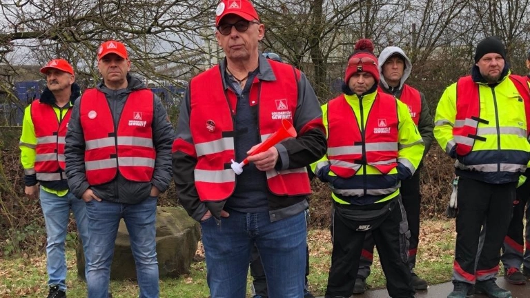 Warnstreik bei Rhenus LMS und Soli-Warnstreik im I-Park