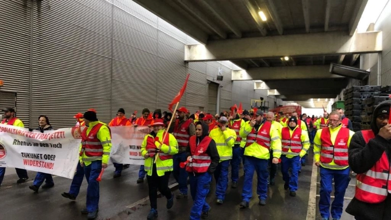 Warnstreik bei Rhenus LMS und Soli-Warnstreik im I-Park