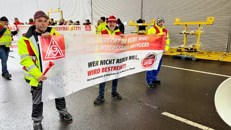 Warnstreik bei Rhenus LMS und Soli-Warnstreik im I-Park