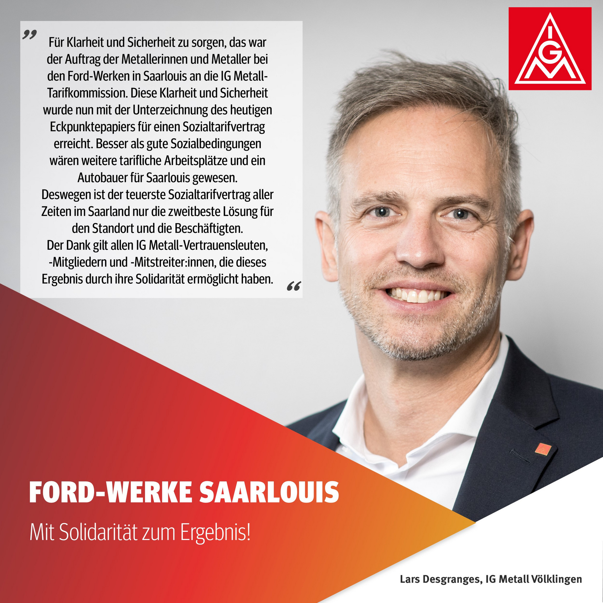 Ford Saarlouis: Eckpunkte für einen Sozialtarifvertrag verbindlich vereinbart