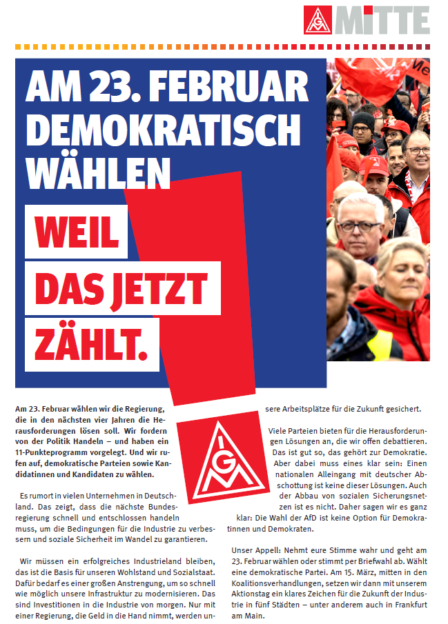 Bundestagswahl am 23.2.2025 - demokatisch wählen!