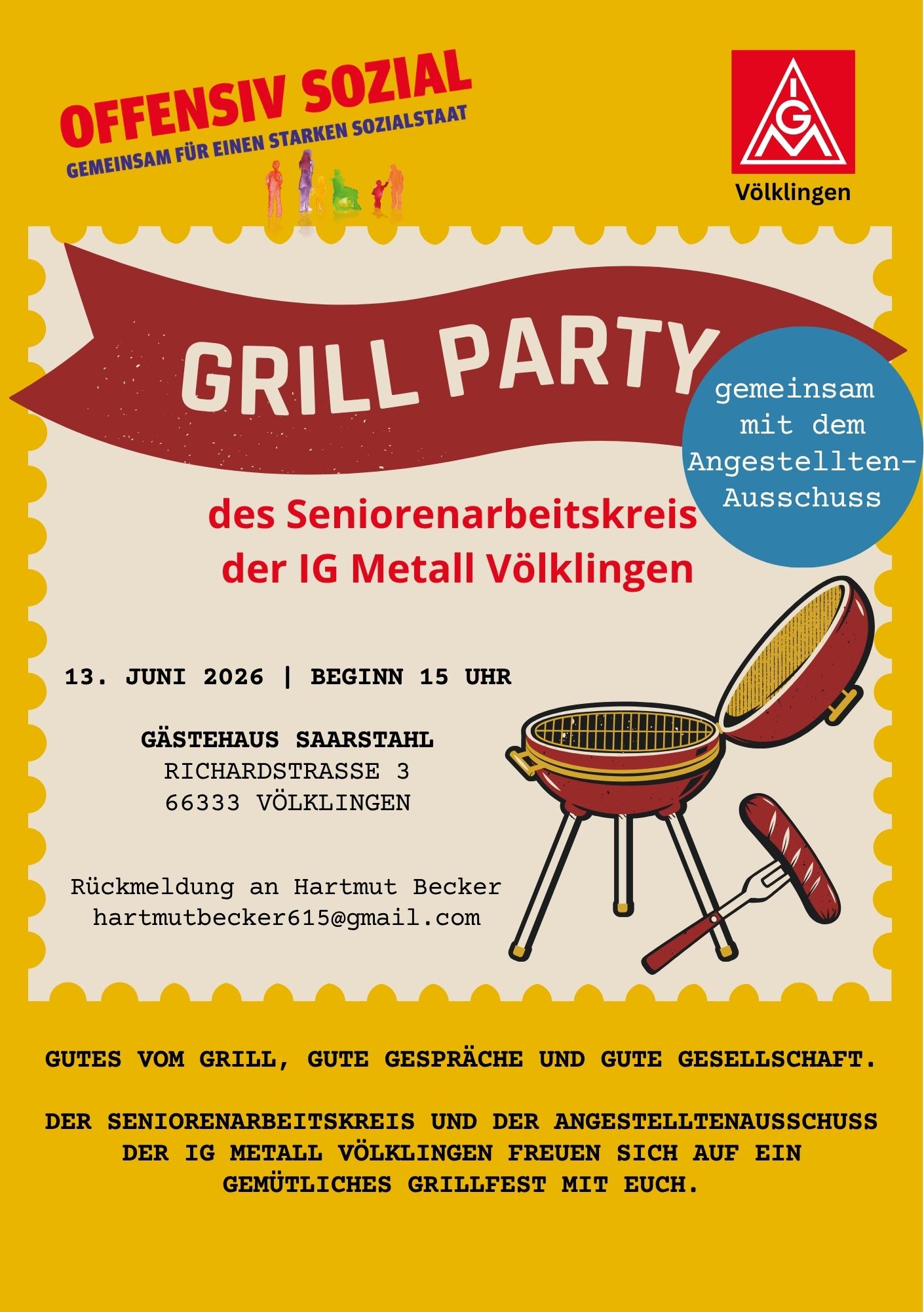 Grillfest Senioren und Angestellte